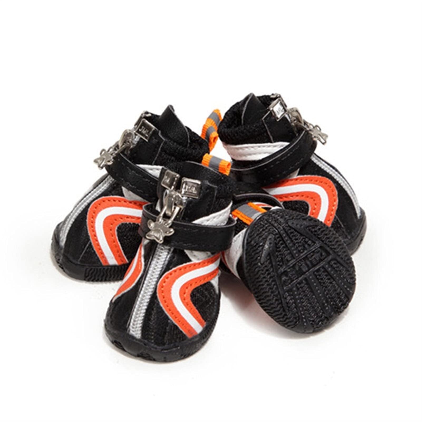 MOLUO Chaussures pour chien Respirant Wave Bottes pour petits chiens Antidérapantes Chaussures de sport pour animaux domestiques, les animaux domestiques sont trop amis (Couleur : Noir, Taille : 3)