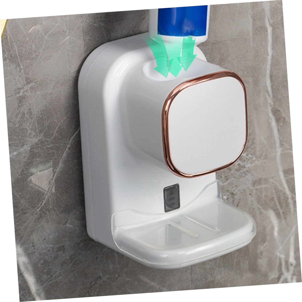 IMIKEYA Distributeur De Dentifrice Mural Électrique Avec Presse-tube Intégré Outil Pratique Pour Presser Le Dentifrice Support Mural Pour Salle De Bain