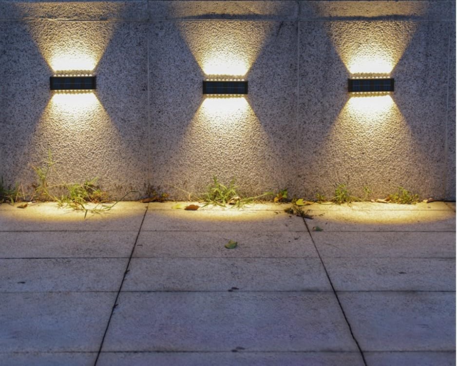 Best Modern Solar wall light waterproof 8 LED Beams light Auto On Off Sensor Wall Mount Dusk to Dawn Outdoor Lighting Aluminum Housing for Yard Deck Garden Garage Walkway Porch (warm yellow) (1)-image-38