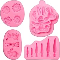 Vista 9 de Molde de silicona para fondant de conejo de Pascua, moldes de chocolate para decoración de pasteles, decoración de cupcakes, caramelo, azúcar, pasta
