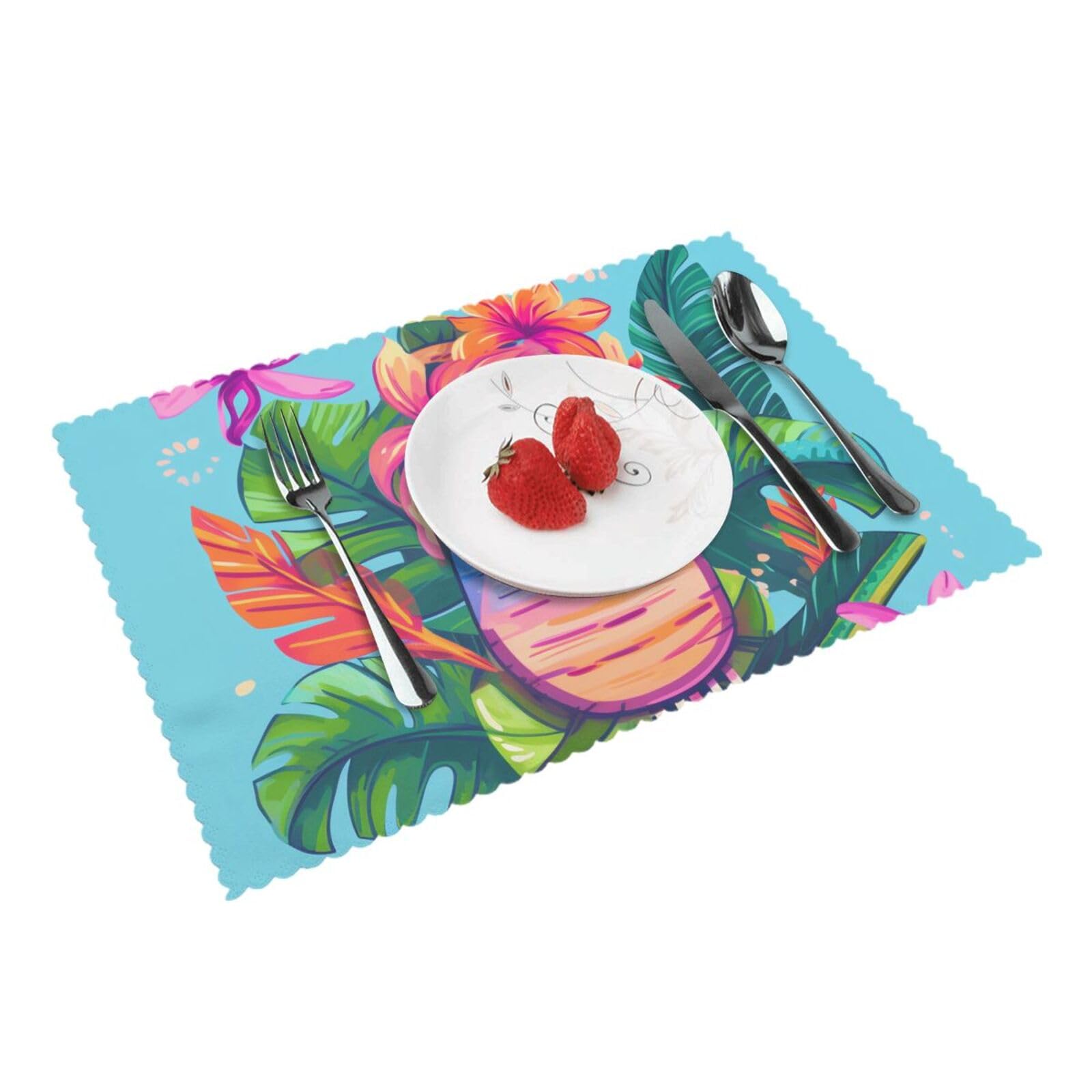 Hello Hawaii Printed Placemat Heat Resistant Place Mats Set of 4 PCS Washable Kitchen Table Mats, 12x18 Inch