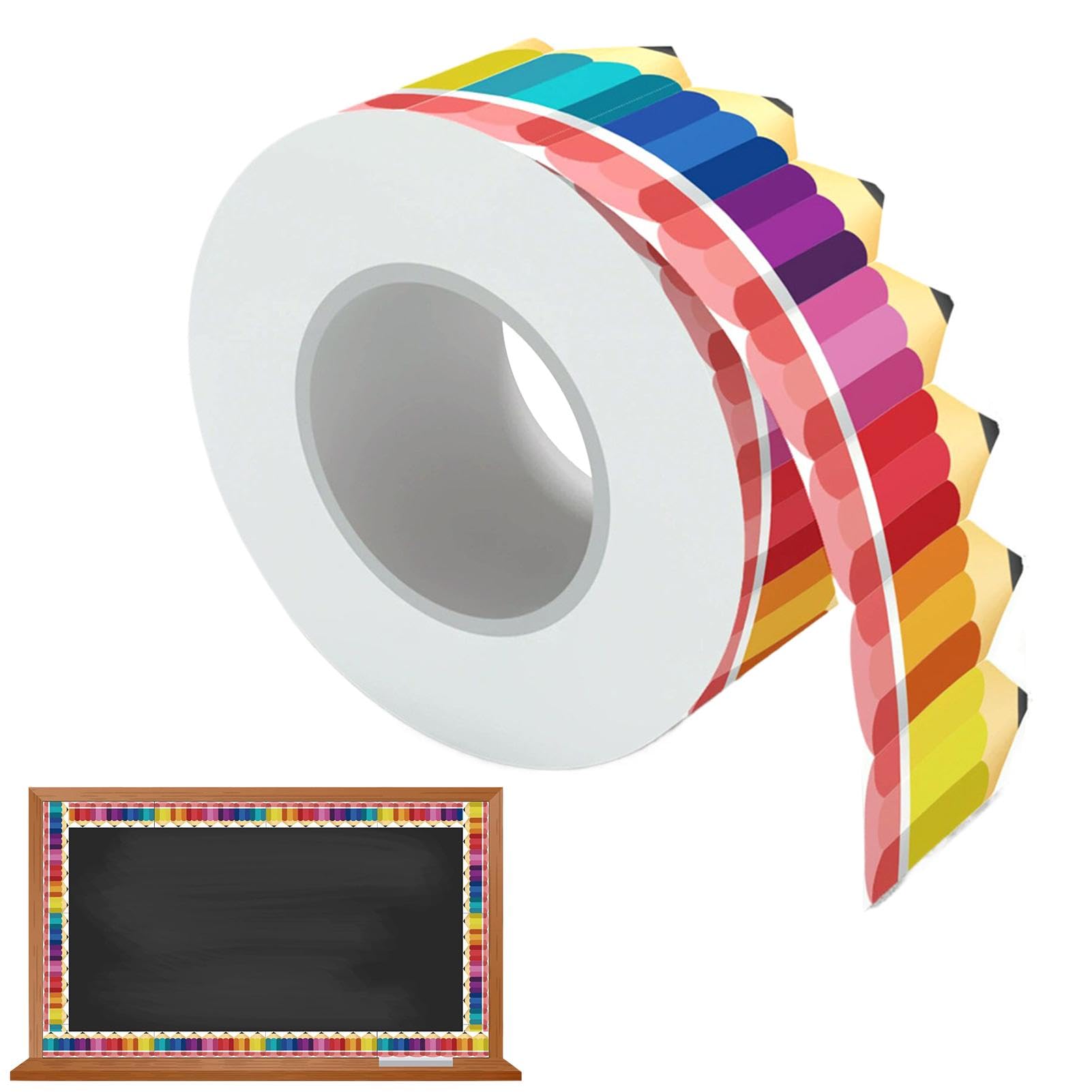 Ołówek Border Trim, Biuletyn Board Border, Dekoracja Klasy Border, 65ft Border Sticker, Edukacyjne obramowanie granicy, kolorowe obramowanie biuletynu, wystrój pokoju przedszkolnego, łatwa aplikacja