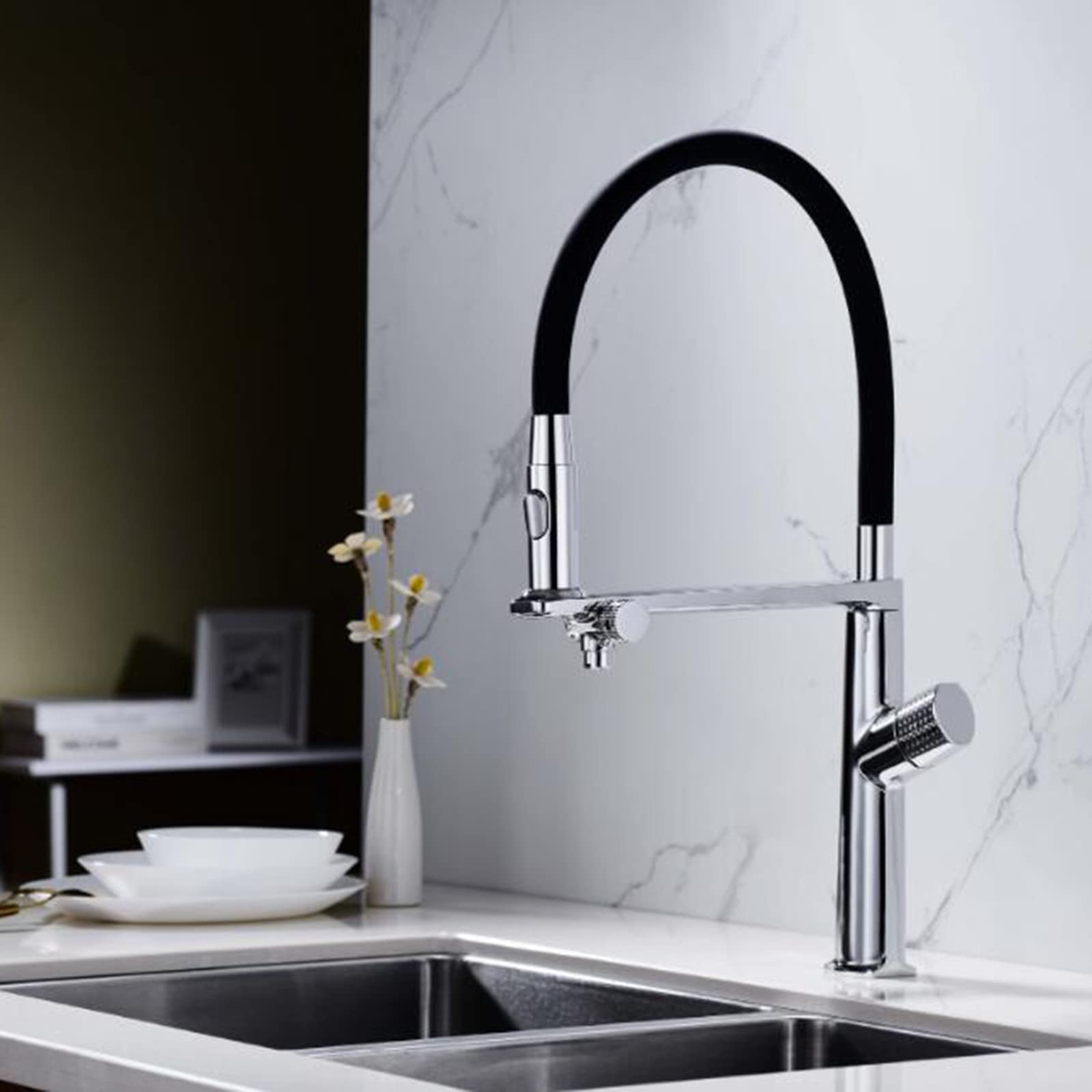 Robinet de cuisine pivotant 3 voies en laiton pour sublimer votre évier