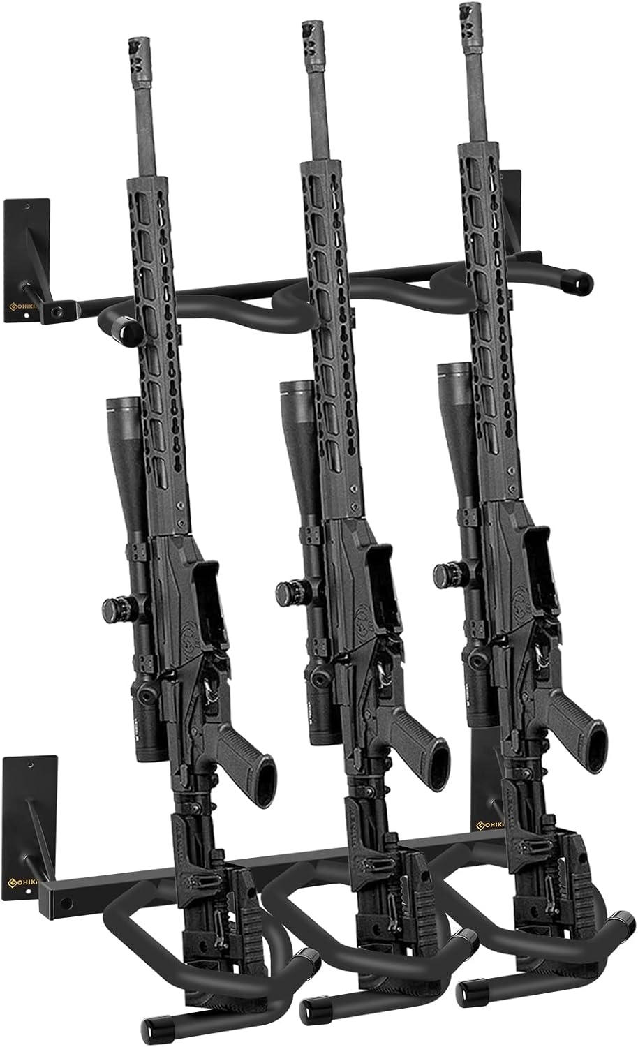 GOHIKING Metal Gun Rack Wall Mount Rifle Shotgun Hooks Hold 6 Pcs and Bow Mount Hangers with Soft Padding Wall Gun Rack Display Stand : Sports & Outdoors