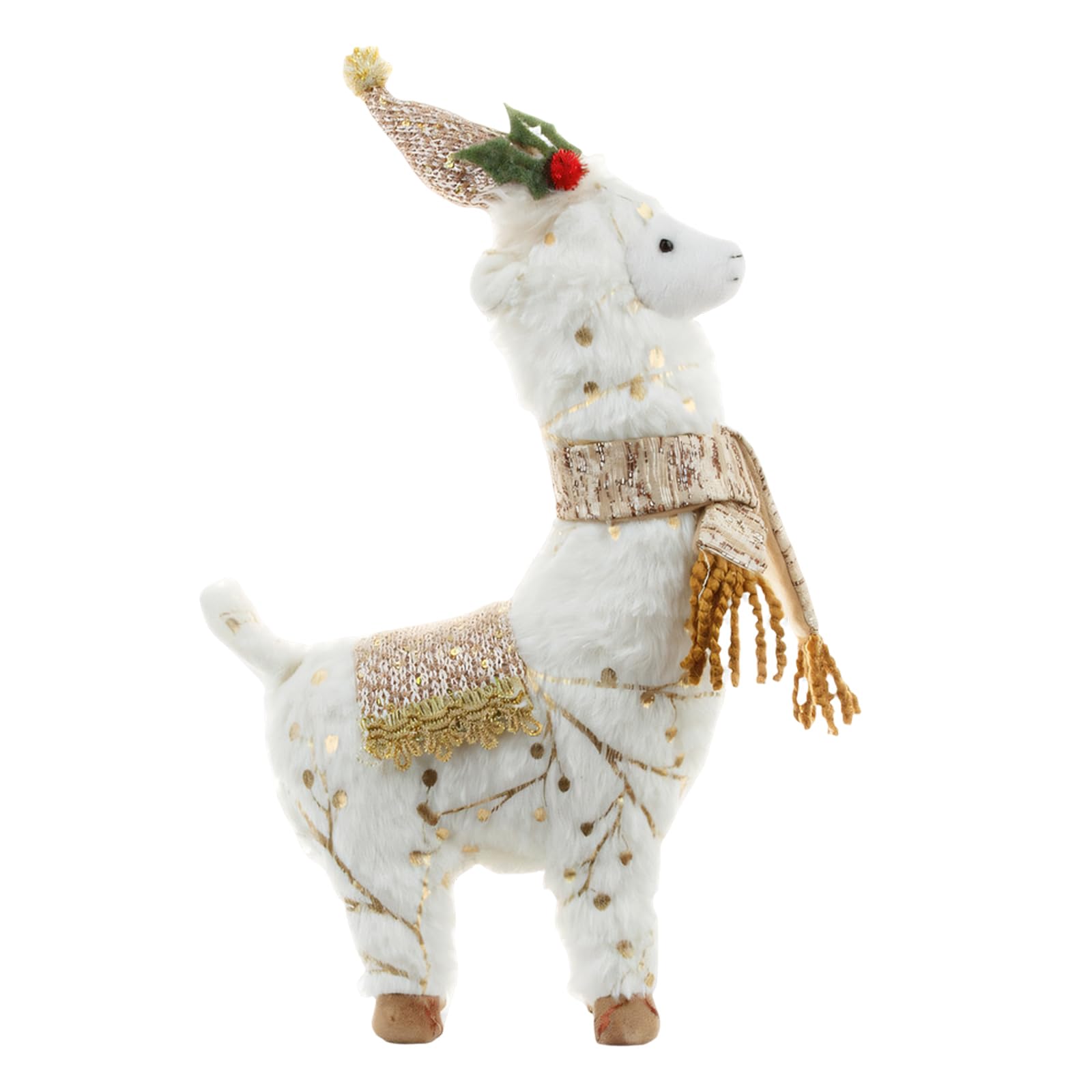Elnwnnkc Gold Lovely Christmas Alpacas Animal Decoration Christmas Scene Arrange Perfect For Festive Tabletop And Shelf Display Scene Arrange