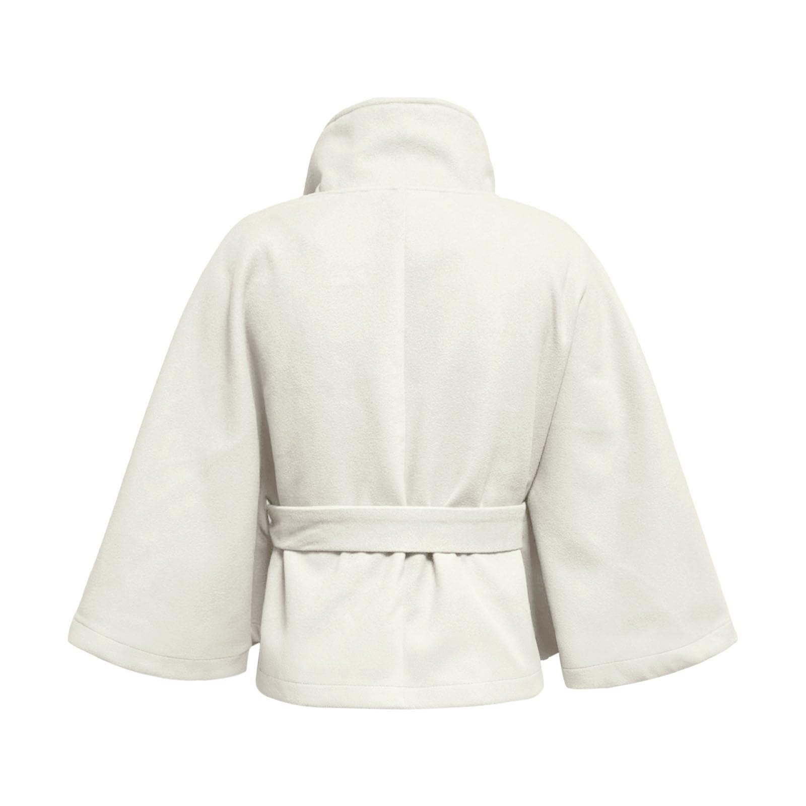 Maniche a pipipistrello Poncho Cappotto Collo Alto Cintura Capes Giacca Inverno Cropped Overcoat