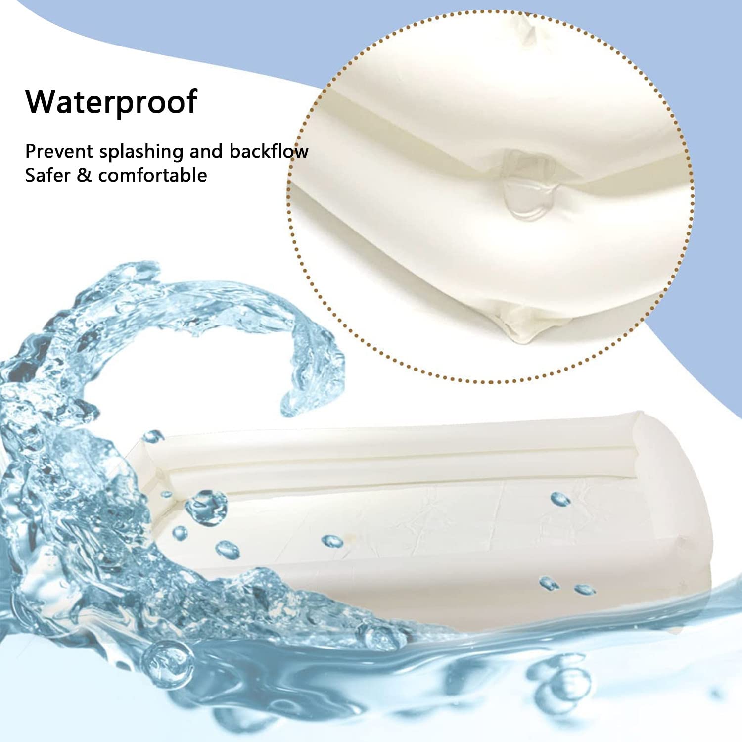 Kit Vasca Doccia Gonfiabile con Pompa ad Aria elettrica, Vasca da Bagno in PVC per Adulti con Sacca d'Acqua da Bagno a Letto, ausilio per Anziani, disabili, Anziani, pazienti