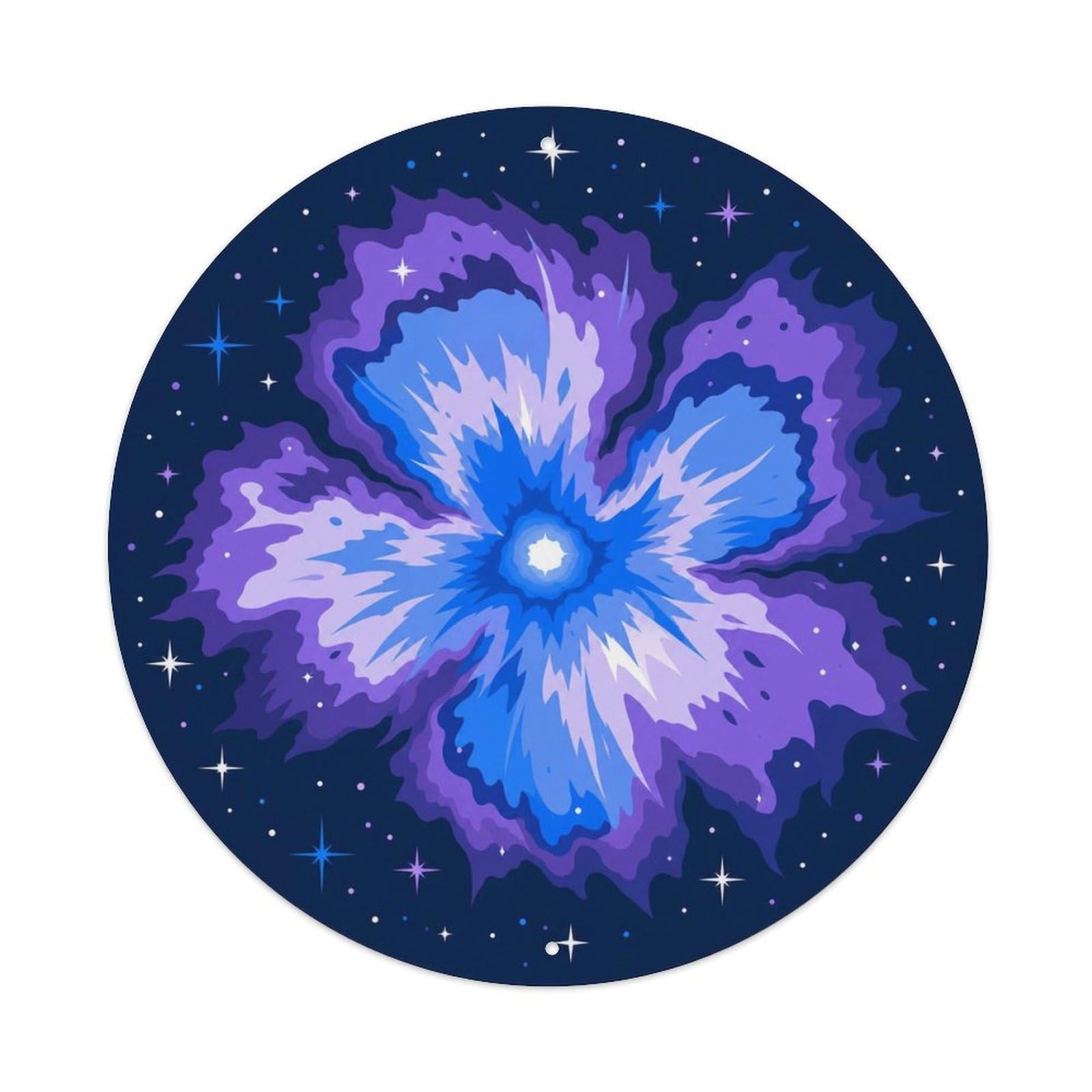 Cosmos Galaxy Iris Nebula Cosmic Space Universe Metal Tin Sign Plaque Wall Decor for Cafe, Man Cave, Club Bar, Office, Home Garden Round Metal Poster 8x8Inch