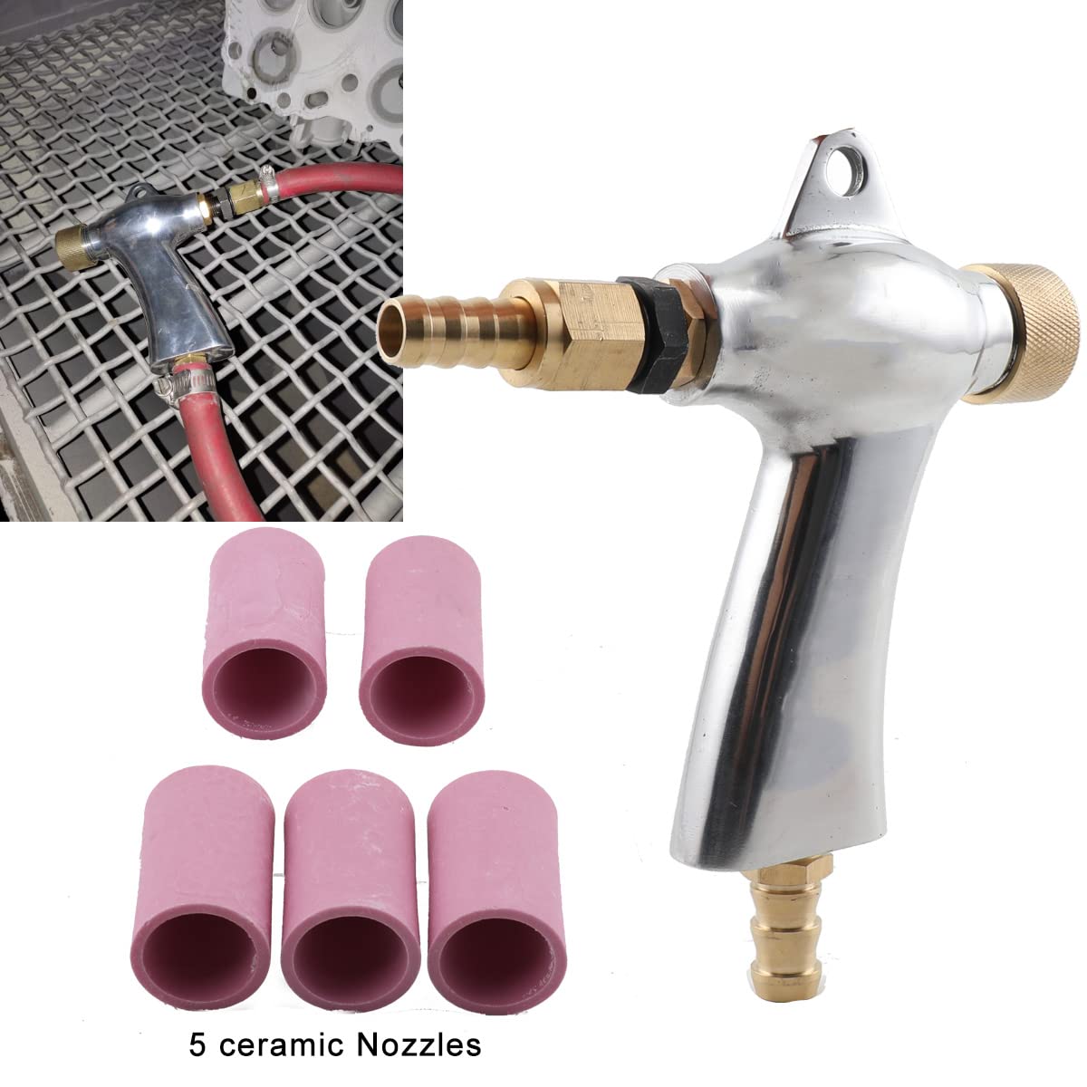 Sabbiatrice Portatile Pneumatica Con Ugello - Kit Per Sabbiatura Vetro E Metall - Foto 2