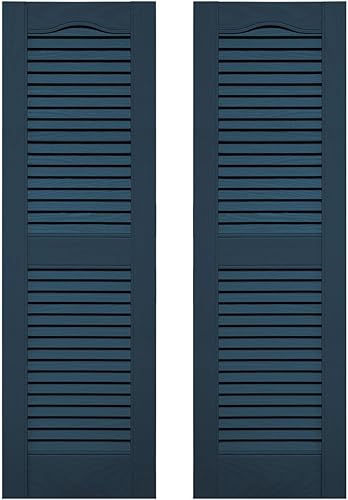 Miniatura 151 de Builders Edge 12 pulgadas de ancho x 48 pulgadas de alto, montante central superior de catedral estándar, persianas con listones abiertos, incluye