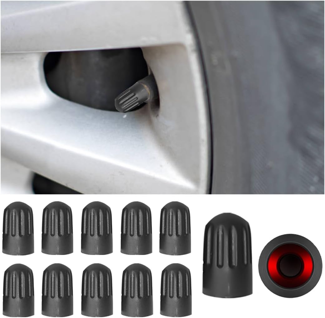 BELOMI Tire Valve Stem Long Caps, 12 Pcs Black Plastic