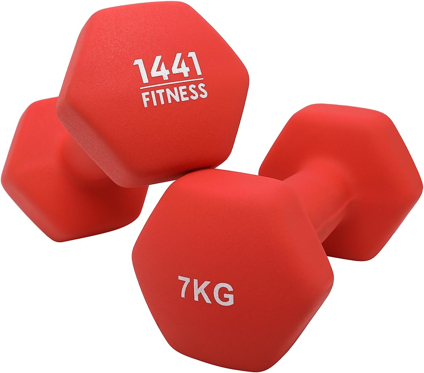 1441 Fitness Neoprene Dumbbell Set – 1kg 2kg 3kg 4kg 5kg 6kg 7kg 8kg 9kg & 10kg (1 Pair) Anti-Slip Hex Dumbbells for Men & Women Comfortable Grip Weights for Home Workouts, Cardio & Strength Training