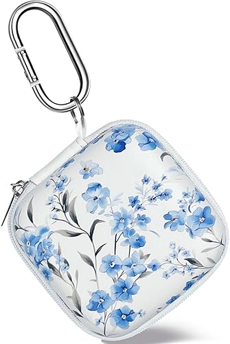 Estuche cuadrado para auriculares, organizador de auriculares, estuche portátil de EVA, bolsa de almacenamiento con mosquetón para AirPods Beats