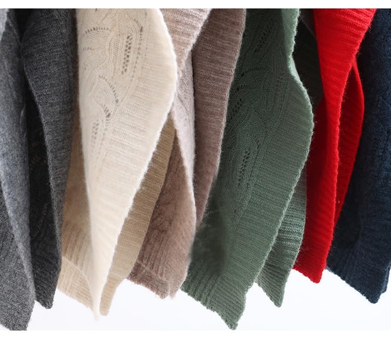 Chal Mujer Fiesta Poncho Italiano De Lana Para Mujer Capa De Cuello Redondo Grande Asimétrico De Punto Chal Suéter De Punto Ahuecado Suéter De Invierno Cálido Con Tacto De Cachemira C