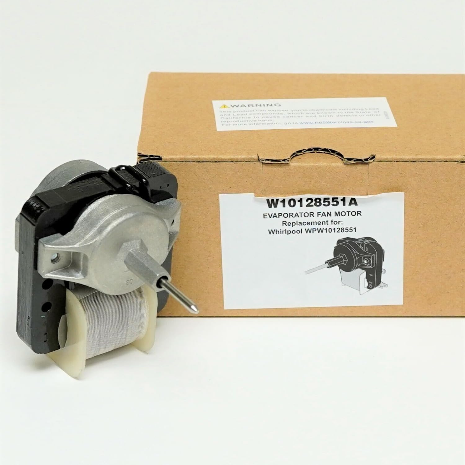W10128551 Refrigerator Freezer Evaporator Fan Motor fit for  