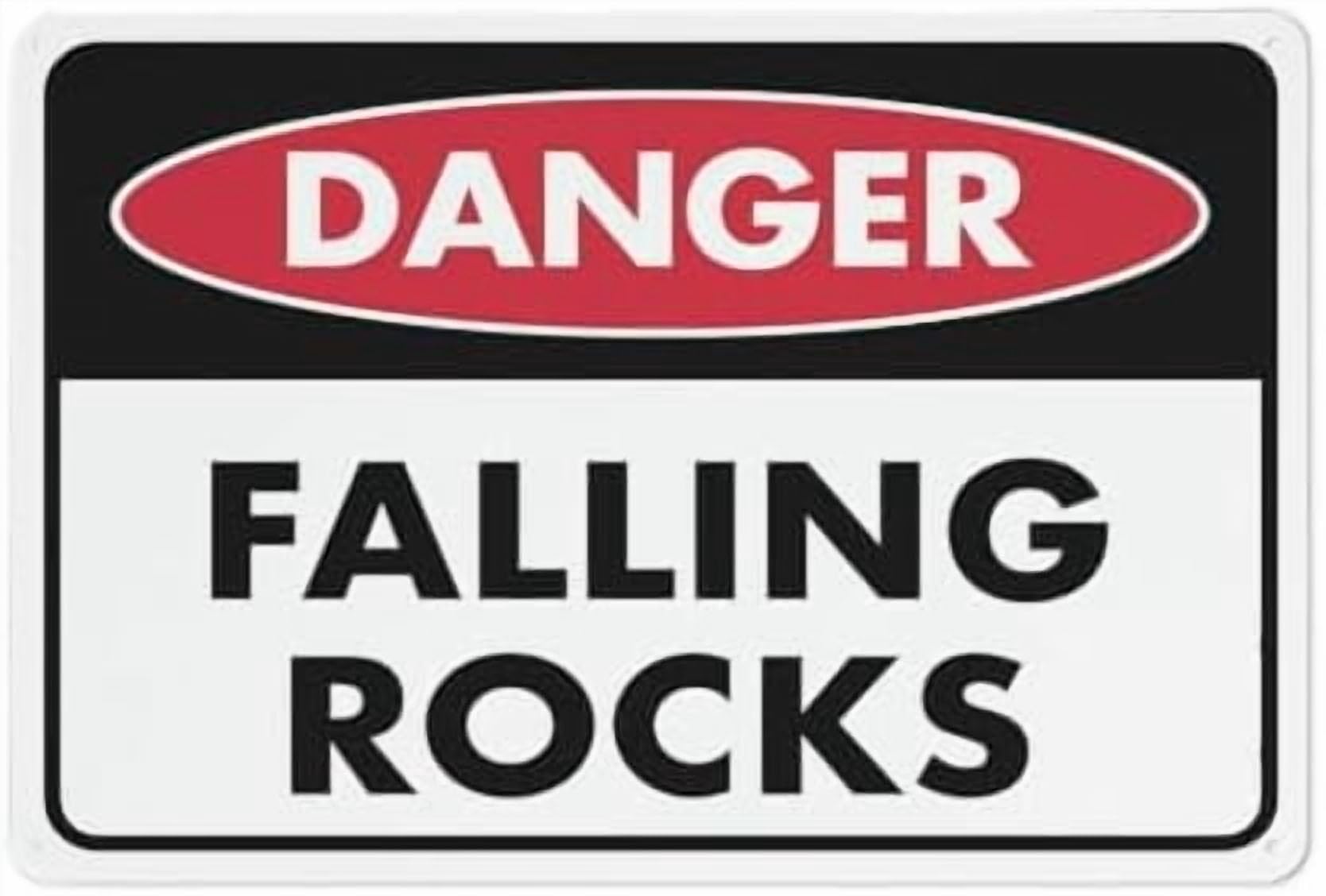 (2-Pack) Metal Tin Sign Danger Falling Rocks Sign 12 X 8 Inch Rustproof Multicolor