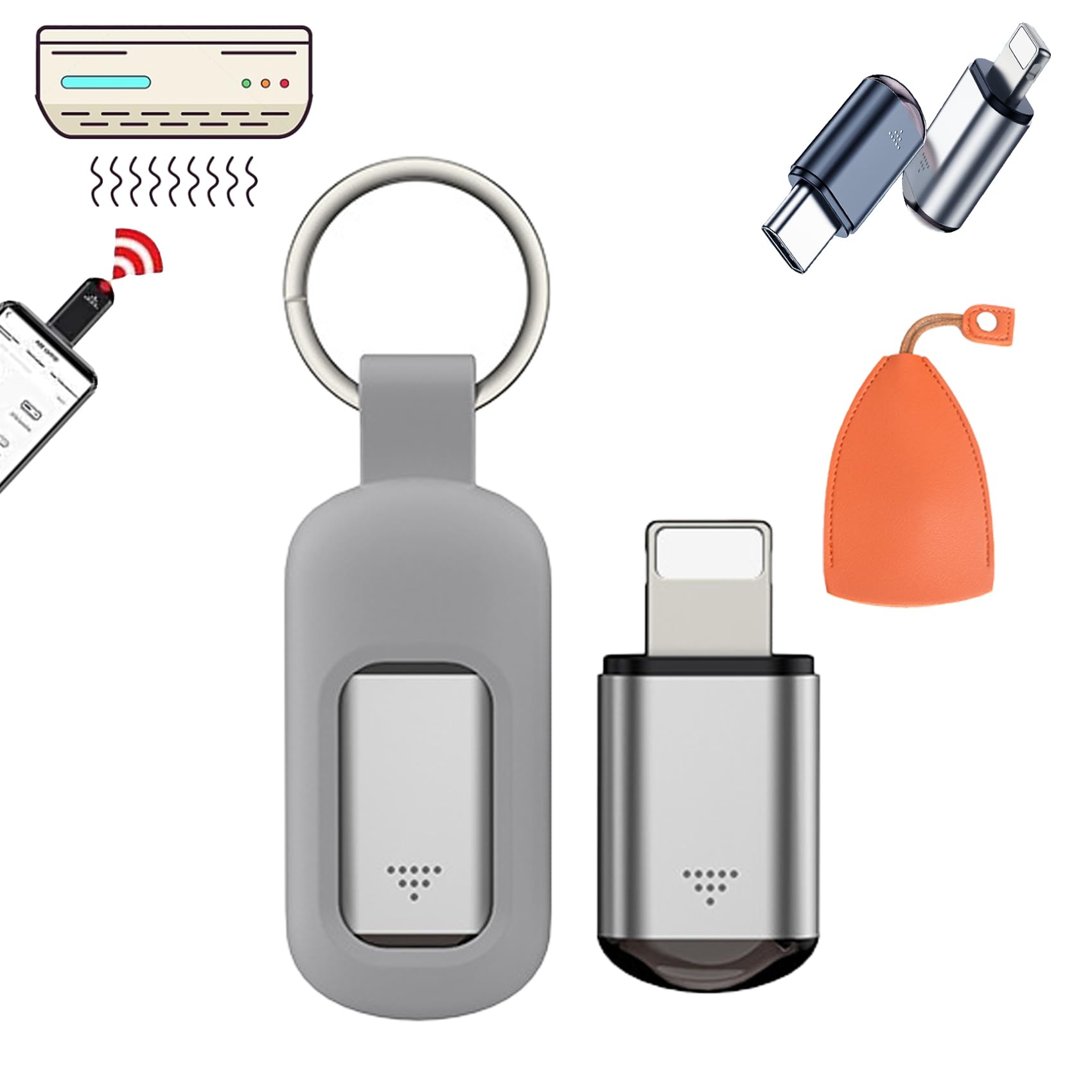 Cyberplex Hacking Device, Cyberplex, Iflipper, Microlord Mini Hacking Device, Universal Remote Smartphone Ir Controller Adapter (Lighting for iPhone-Silver)