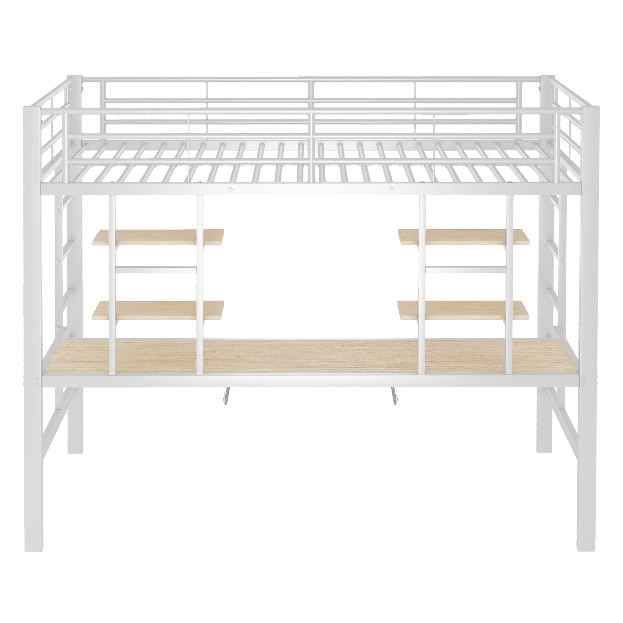 Dolamaní Hoogslaper plank 90 x 200 cm met trap voor kinderen en volwassenen, metalen bednet met beveiliging tegen vallen en grote ruimte onder het bed, zwart