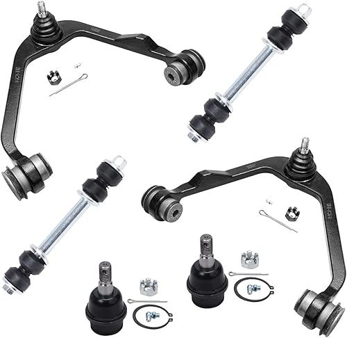 Detroit Axle - Kit de suspensión frontal de 6 piezas para Ford F-150 Lincoln Navigator F-250 2WD, 2 brazos de control superior + 2 rótulas