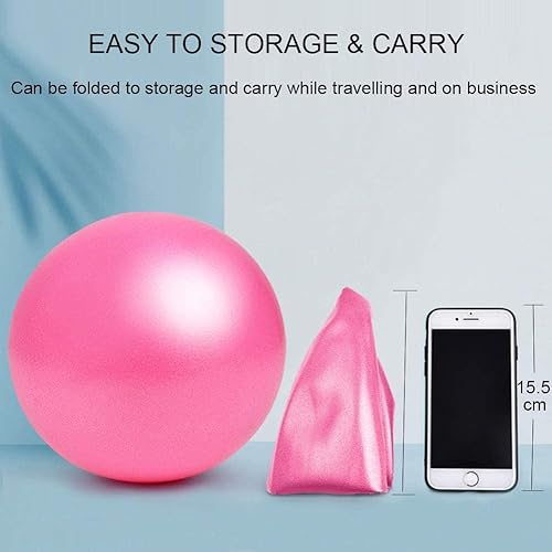 Miniatura 4 de THFXAE Paquete de 2 pelotas de pilates de 9 pulgadas, pequeña pelota de ejercicio con pajita inflable para yoga, pilates, estabilidad, barras,