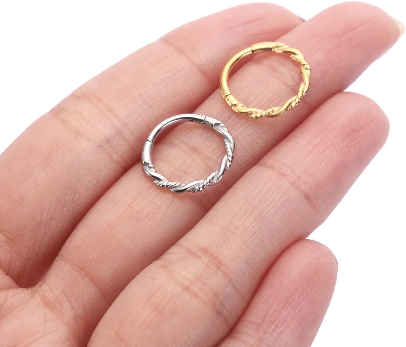 PEAKLINK 16G Nose Hoop Ring 316L Surgical Steel Conch Cartilage Helix Earring Tragus Rook Daith Septum Piercing Jewelry 8mm 10mm for Women Men - Image 3