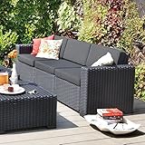 Transcontinental Group Allibert California Graphit grau 3-Sitzer Rattan Outdoor - 2