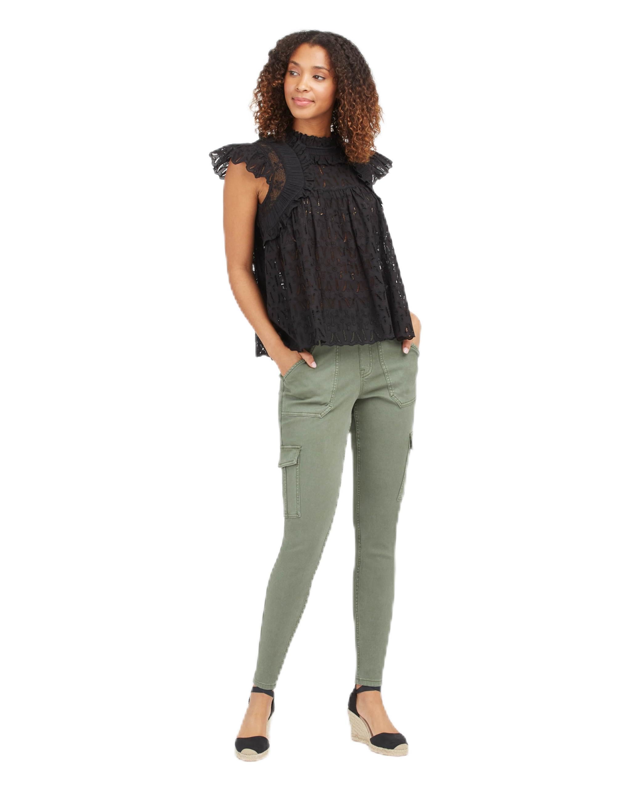 SPANX Womens Stretch Twill Ankle Cargo Pants