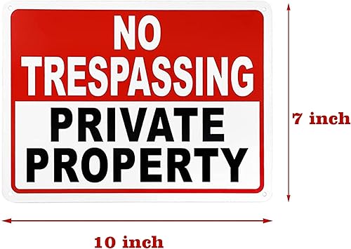 Miniatura 3 de Paquete de 2 letreros de metal de propiedad privada de 10 x 7 pulgadas, 40 mil, de aluminio libre de óxido, impresión UV, resistente a la