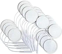 Eletrodos Adesivos Redondos, 3,2cm, Kit com 10 ou 20 Unidades, Conector 2mm, Branco (10)