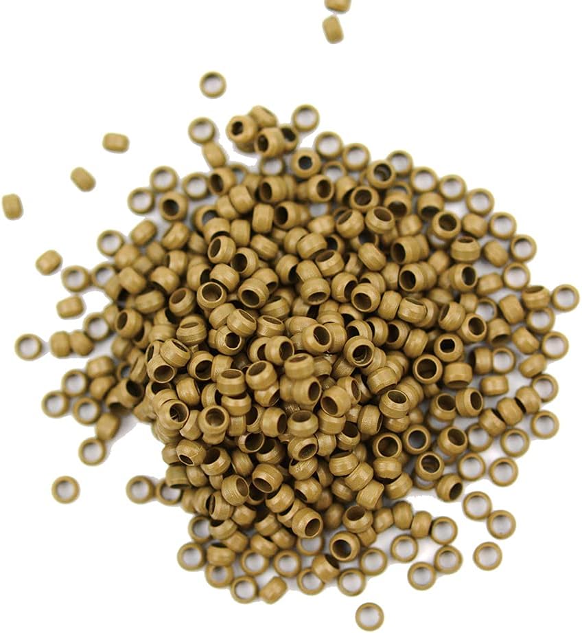 500pcs 2.5mm Copper Nano Rings Beads Hair Extension Nano Rings Beads (Dark Blonde), 2.5mm 500pcs - Image 3
