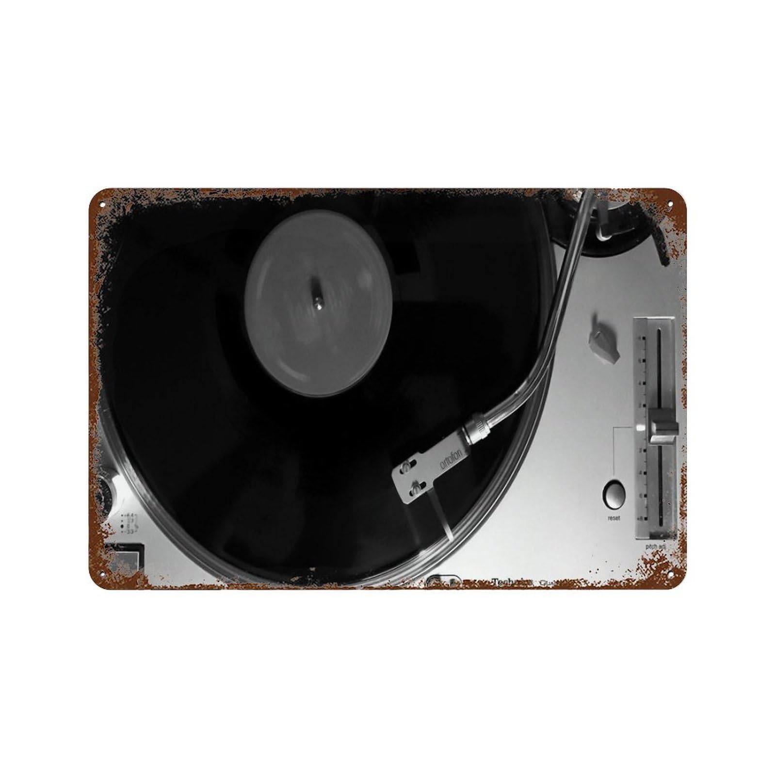 xiaoxiaoshen Retro Technics Turntable Art Wall Decor Art Metal Tin Poster Modern Home Decor Art Home Bar Shop Decorations Vintage Sign 20x30cm