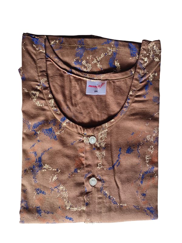 Image of MENMAII Women's [L-4XL] Full Open /Front Buttoned [a Kind of Adaptive Clothing] Multipurpose Nighty for Maternity /Pregnancy /Elderly /Patient /Feeding /Hospital Purpose Nighty Calf Length