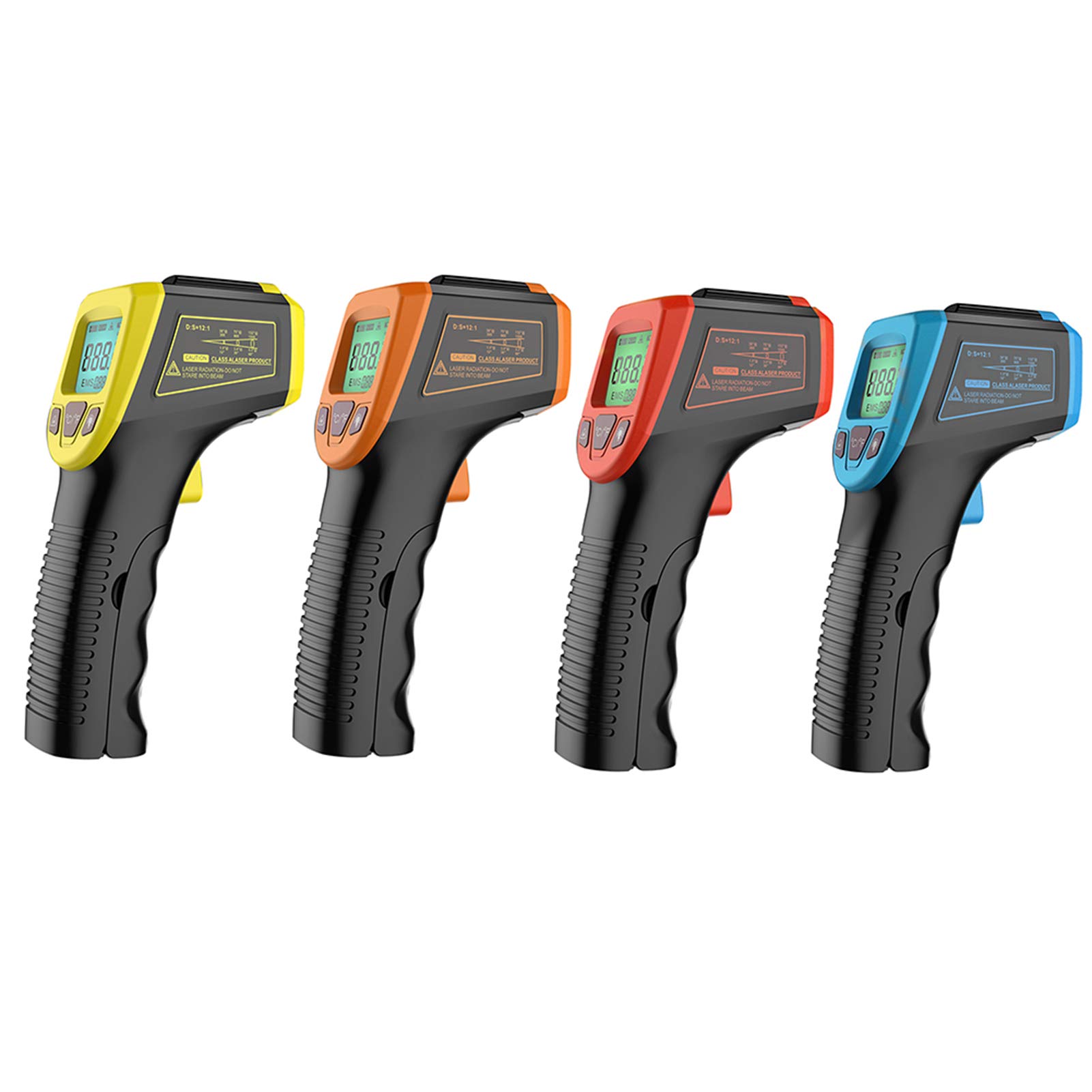 Termometro a infrarossi contatto zero digitale portatile con display LCD retroilluminato Emissività regolabile Gamma di temperature ampia Alta precisione per uso industriale