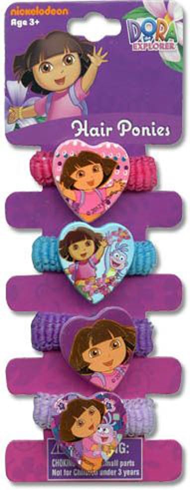 Nickelodeon Hair Clip - Dora The Explorer Hair Ponies - Set of 4