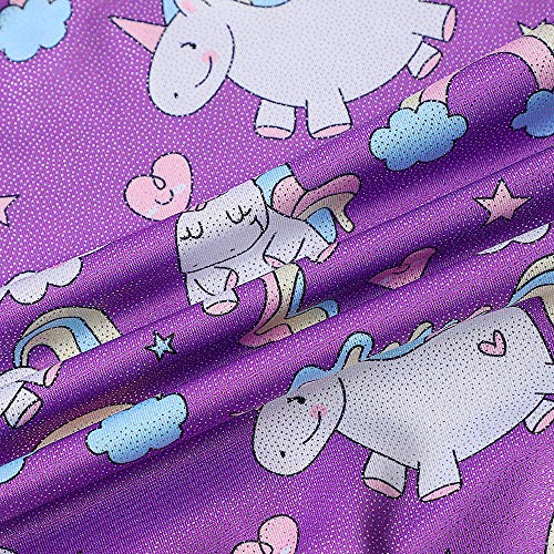 HOZIY Gymnastics Leotards for Girls Unicorn Pink Purple Sparkly Dancewear Activewear Quick Dry