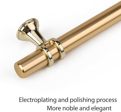 Miniatura 4 de Haliwu Paquete de 10 manijas de gabinete doradas, tiradores de gabinete de latón cepillado, manijas de gabinete de cocina, manijas de gabinete de