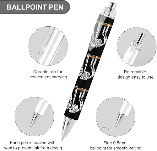 Miniatura 3 de Divertido bolígrafo retráctil con diseño de perezoso y esqueleto, tinta azul, bolígrafo de trabajo para hombres y mujeres, 1 unidad