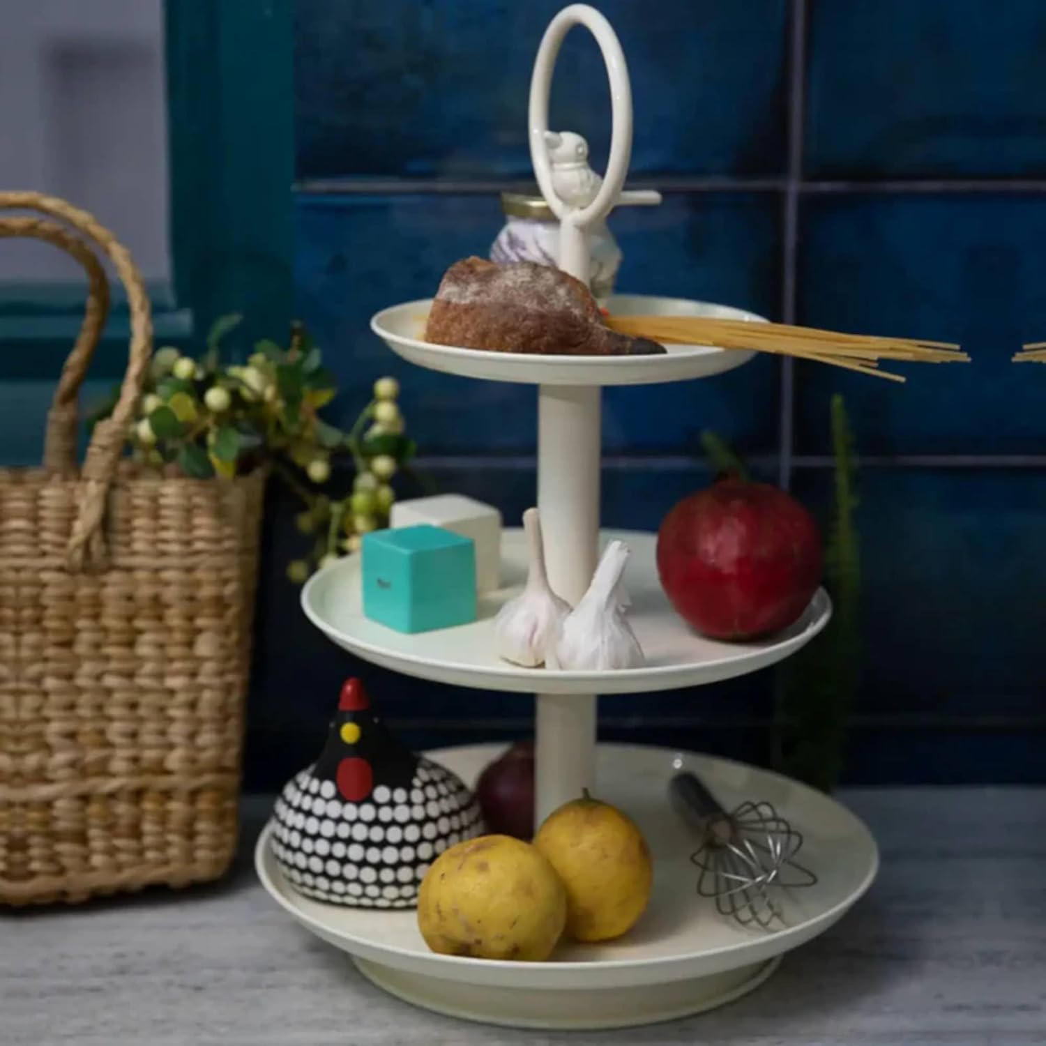 Elan 3 TIER CAKE STAND (3 T Tweet ivory, Off-white)