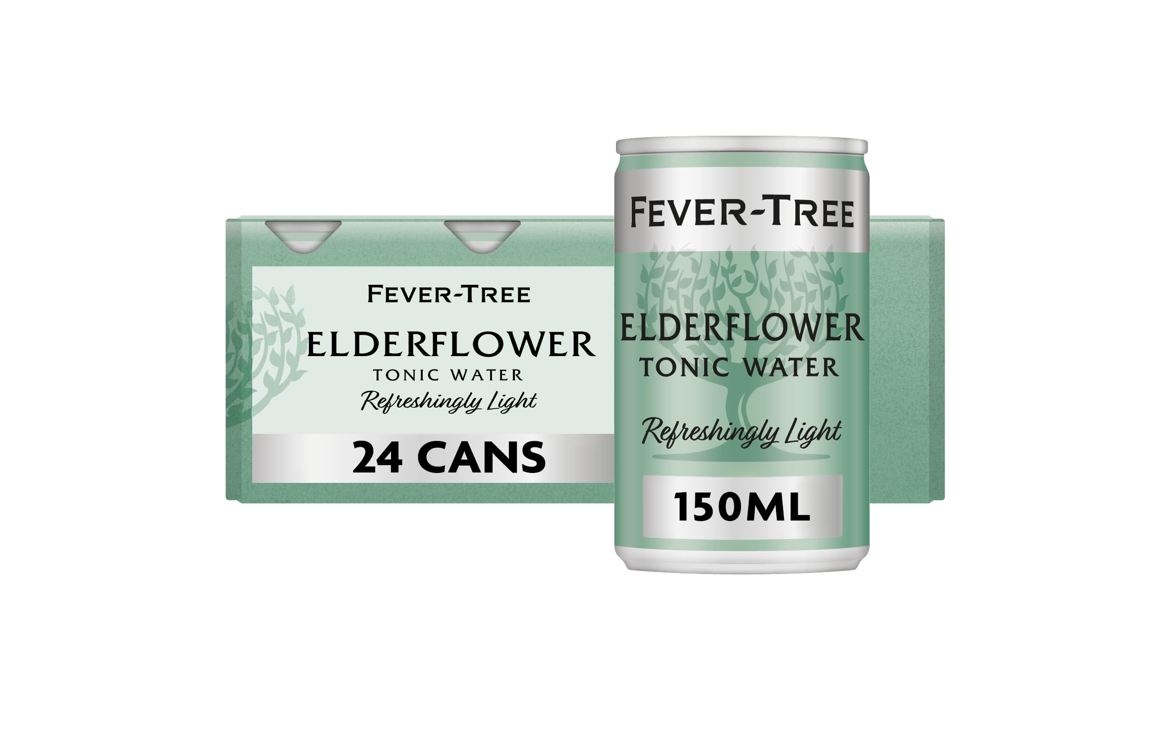 Refreshingly Light Elderflower Tonic Water 8 x 150ml (Pack of 3, Total 24 Cans)