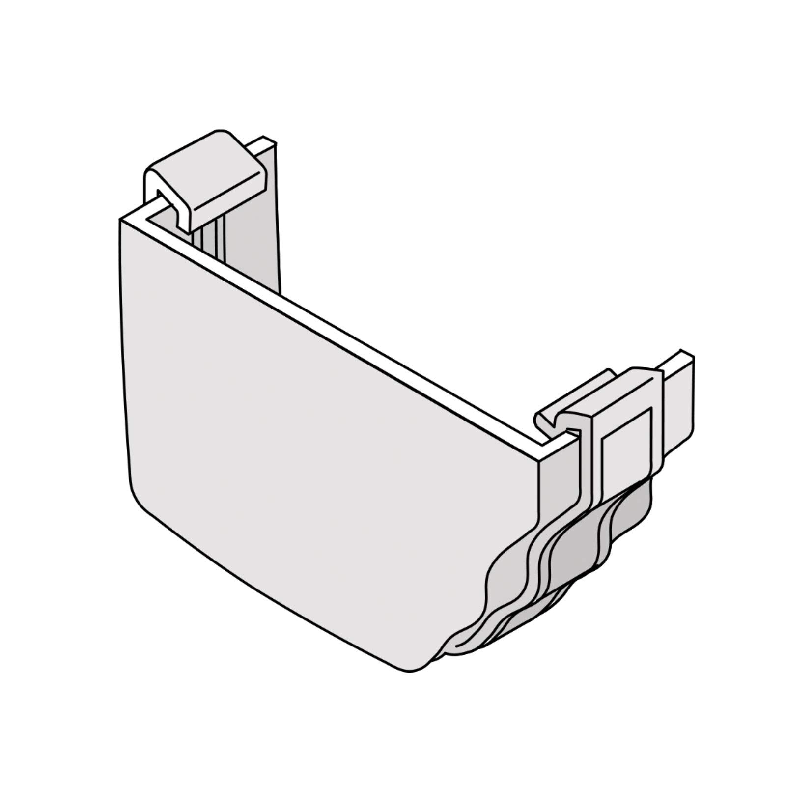 White Left Stopend for Marley Classic Ogee Gutter of Ultraframe Classic Conservatory Roof Guttering