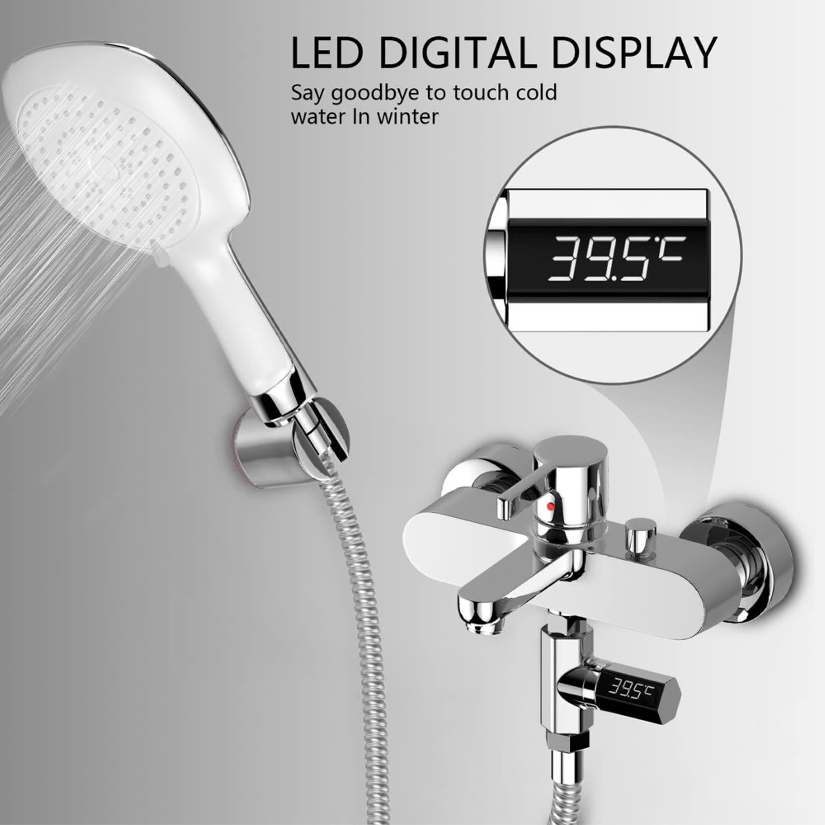 Asixxsix Thermomètre de Douche, 0~100