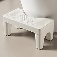 Rcemlip 6.7 Inch Squat Toilet Stool - Non-Slip Poop Stool for Adults & Kids, Portable Bathroom Foot Rest for Constipation Relief, White