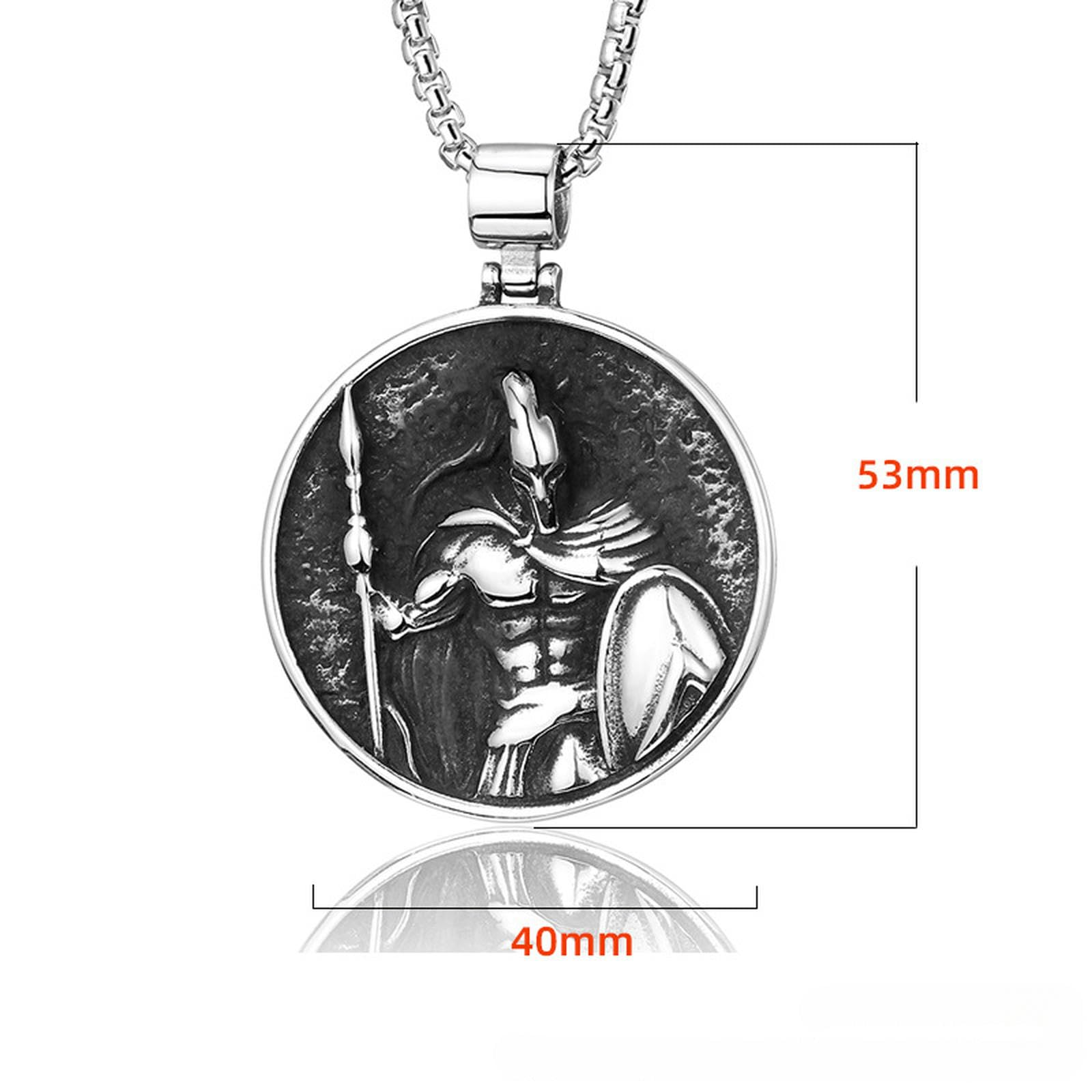 New Punk Stainless Steel Cuban Warrior Pendant Vintage Men's Necklace Chain