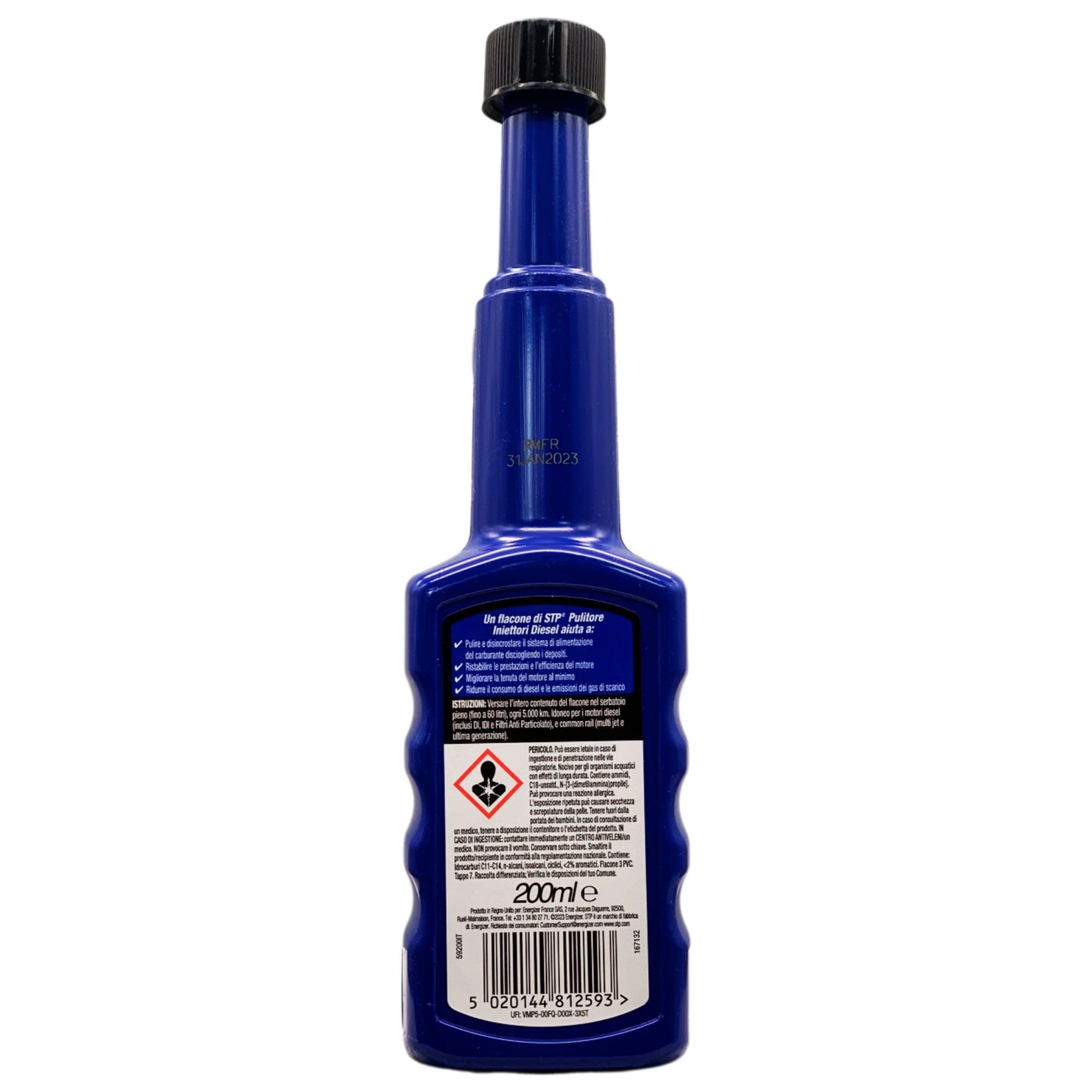 Pulitore Iniettori Diesel, Potente Pulitore Concentrato Hi-Tech. Libera Gli Iniettori Intasati Con Un Solo Pieno. Per Motori Diesel e Common Rail. Adatto Per Motori Ibridi 200ml (2 Flaconi)