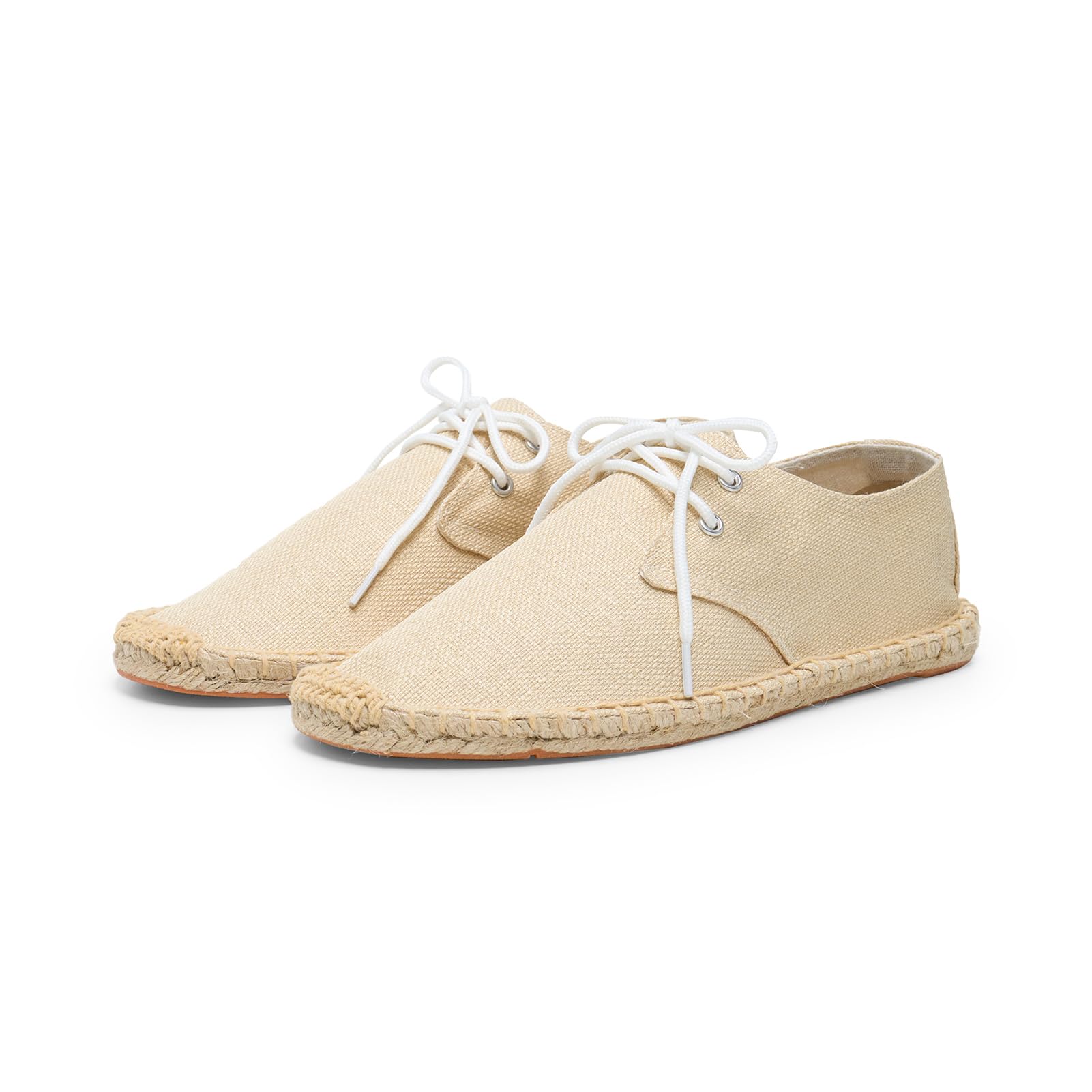 Alexis Leroy Espadrilles pour Hommes Plate en Toile à Lacets