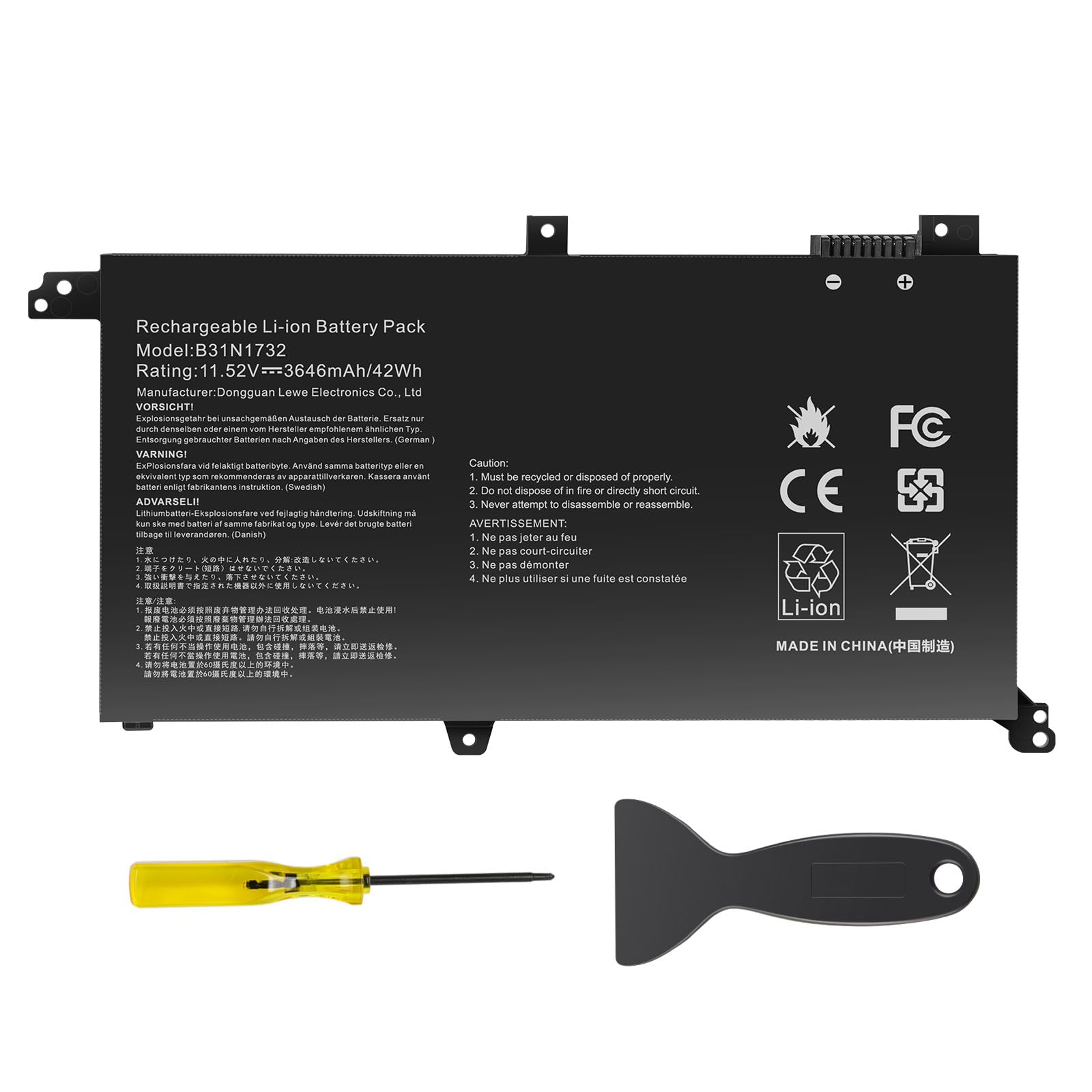 ANTIEE B31N1732 Batterie Pour Asus VivoBook S14 S430FA S430FN S430UA