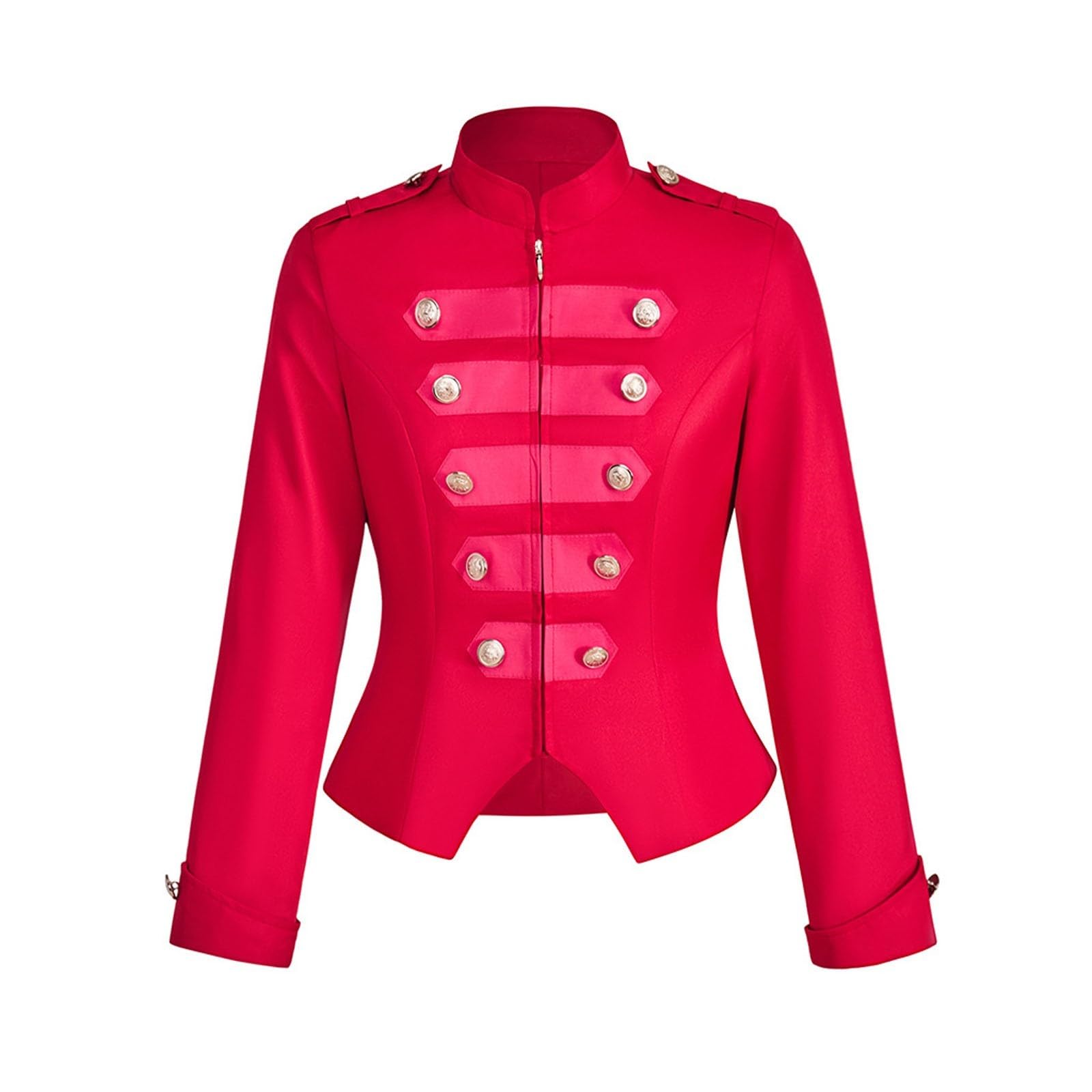 Generisch Gothic-Punk-Mantel Elegante Cosplay-Jacke mit Spitzenrüschen Brokat Historisch Inspirierte Winterbekleidung für Herren Damen