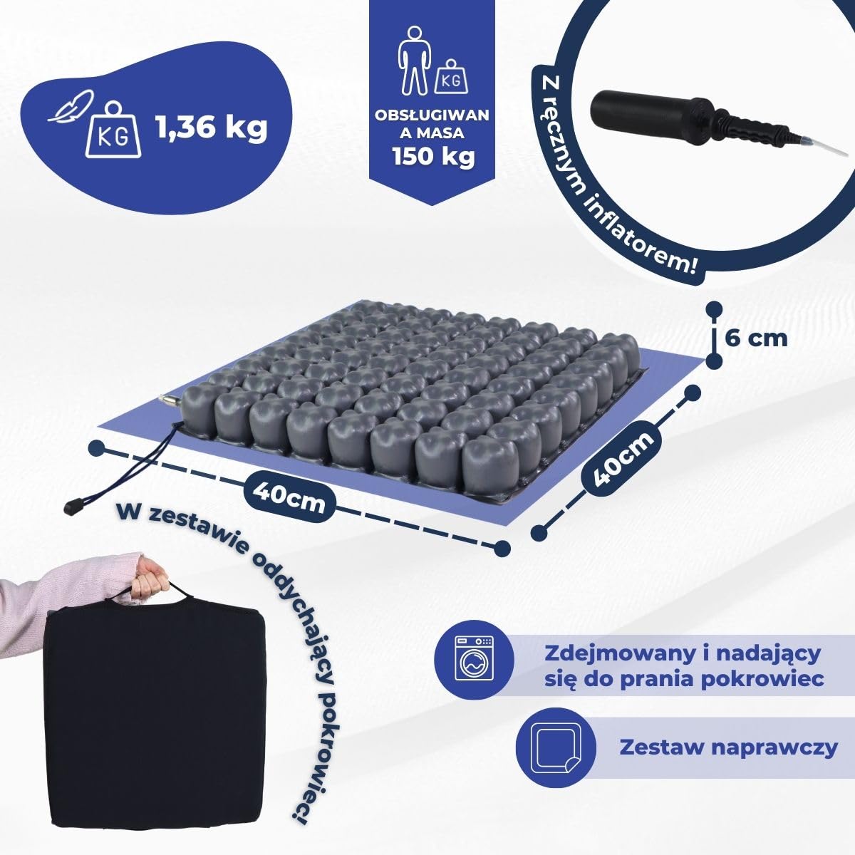 Odleżyny poduszka powietrzna | 1 zawór | oddychająca Case | Mobiclinic