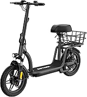 GOTRAX FLEX ULTRA Electric Scooter with Seat: 500W Motor, 25-Mile Range, 20 MPH Top Speed, All-Terrain Tires & Basket