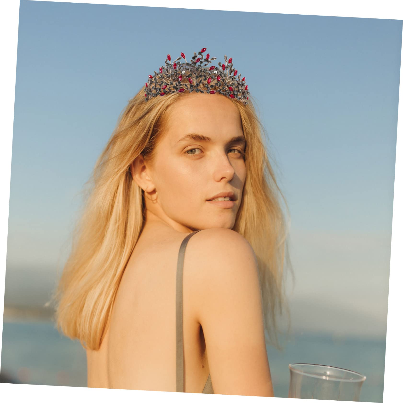 Amosfun 3 Piezas Tiara Nupcial De Diamantes Negros Para Mujer Princesa De Cristal Negras Para Mujer Accesorios Para El Cabello Para Mujeres Aleación Elegante Joya Novia